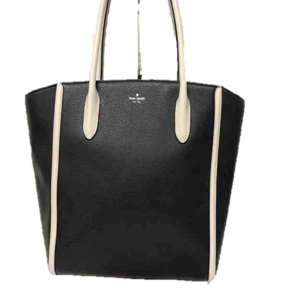Euc Kate Spade New York Forster Caroline Lane Tote In Black W/Cream Piping